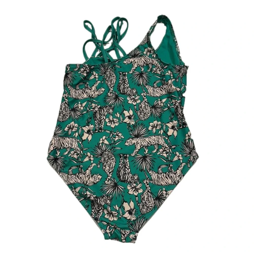 Vigoss Kids Swim One Piece - Green and Black Floral